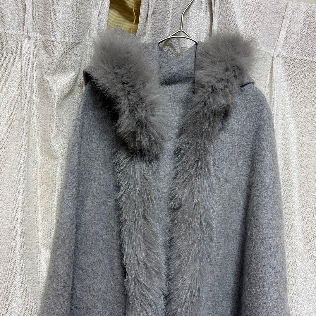 美品 diagram カシミヤ100% ポンチョ ケープ グレースコンチネンタル