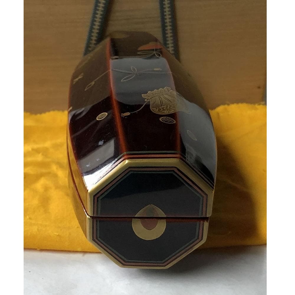 e2966 箕輪一星 宝尽くし 蒔絵 ぶりぶり香合 共箱 香合 茶道具