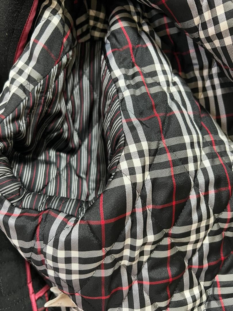 【バーバリーブラックレーベル】ダッフルコート★黒Ｌ