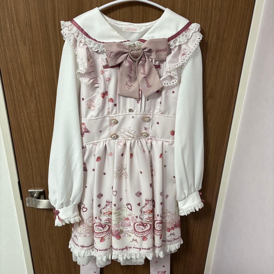 LIZLISA Many Hearts アフタヌーンティー柄ワンピース リズリサ