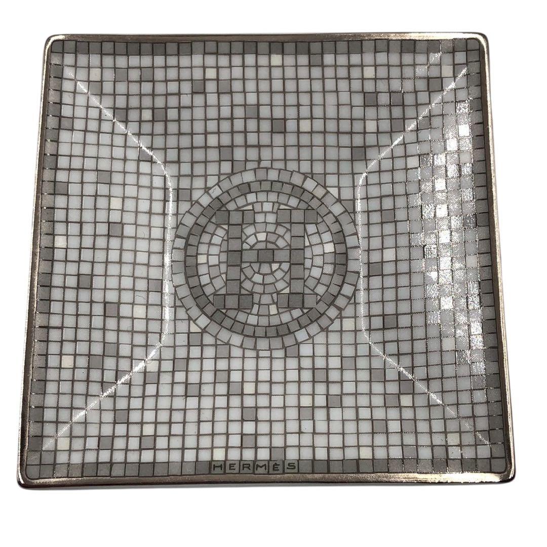 良品◎Hermès エルメス モザイク ヴァンキャトル プラチナ プチカレ
