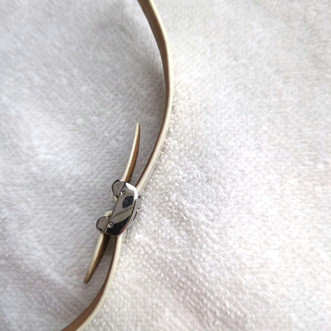 ブシュロン リフレ S スモール レザーベルト エナメル　白　アイボリー　時計