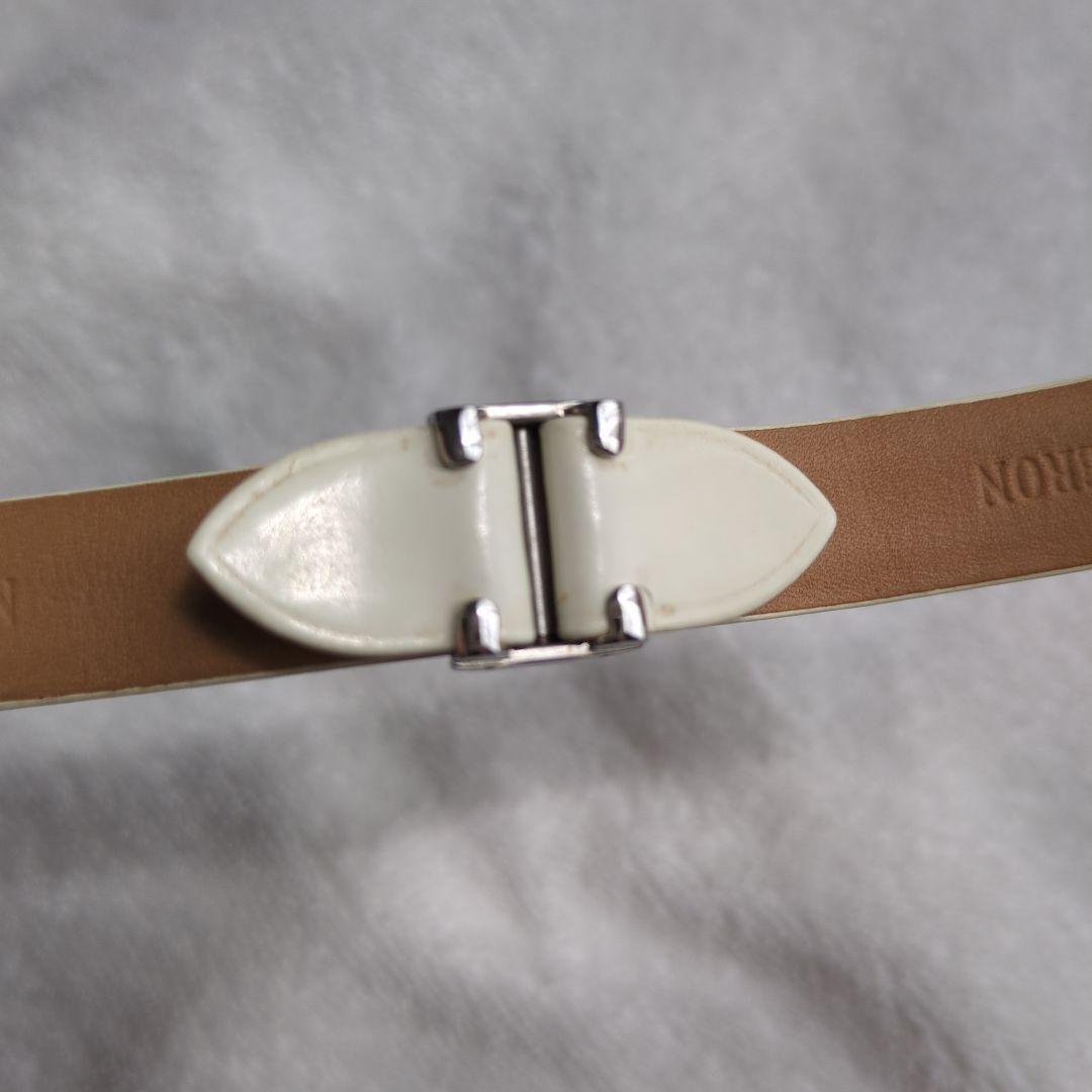 ブシュロン リフレ S スモール レザーベルト エナメル　白　アイボリー　時計