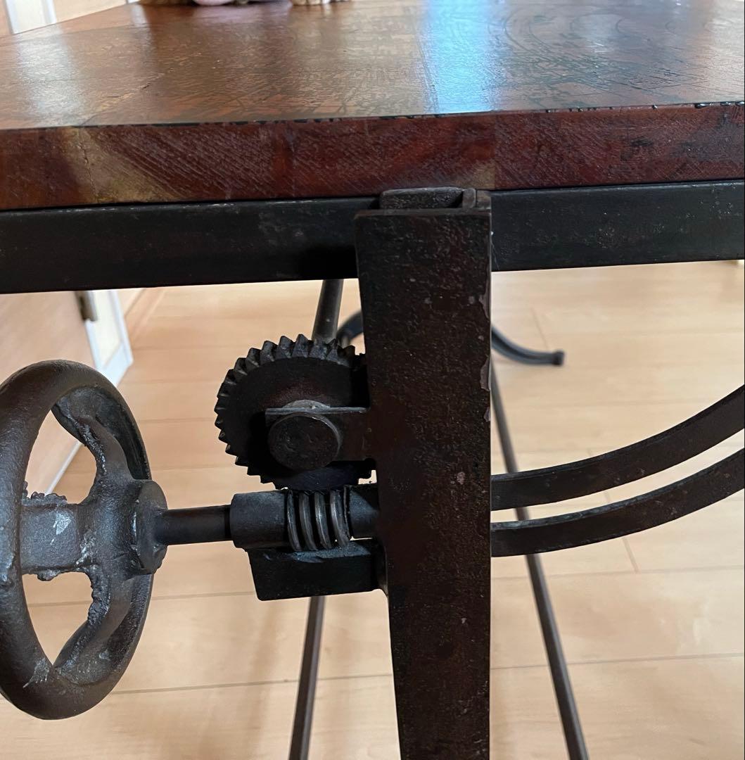 ヴィンテージ風作業机 手動クランク式 KLUB14