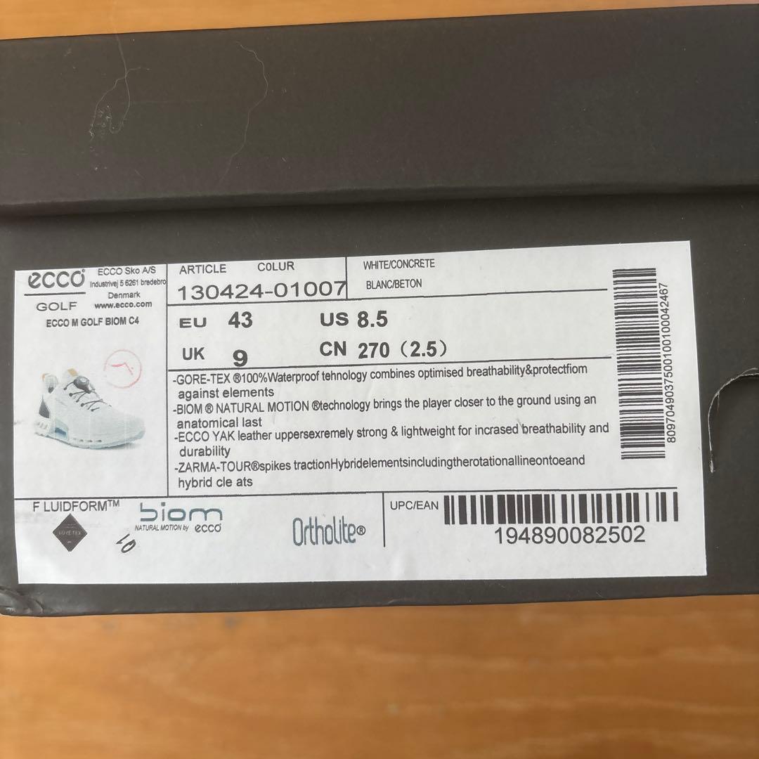 ECCO GOLF BIOM 2.5 ホワイト/コンクリート 43