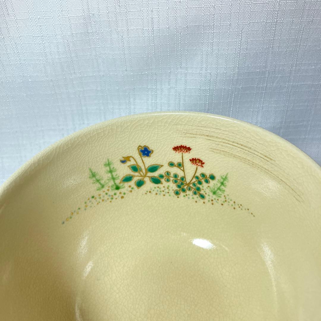 茶道具　通次阿山　色絵　春の野　茶碗