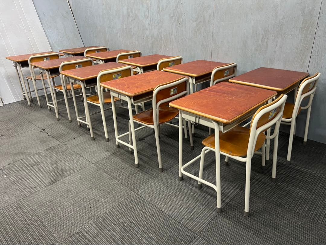 336◆格安配送地域あり◆ダイイチ◆学童机・椅子10組(旧JIS6号)学校学習塾