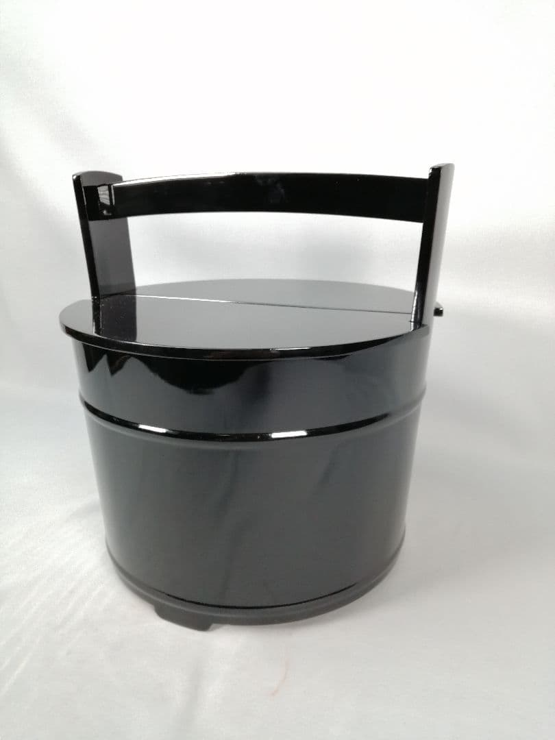 【茶道具】秀穂造　黒手桶水指　水指378