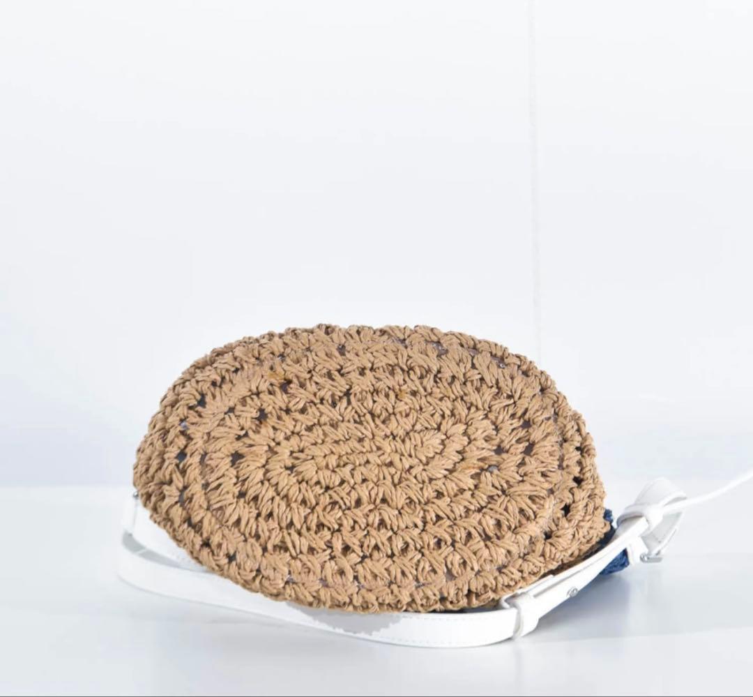 売り切り！本日‼️MARNI かごバッグ ナチュラルホワイト×ネイビー