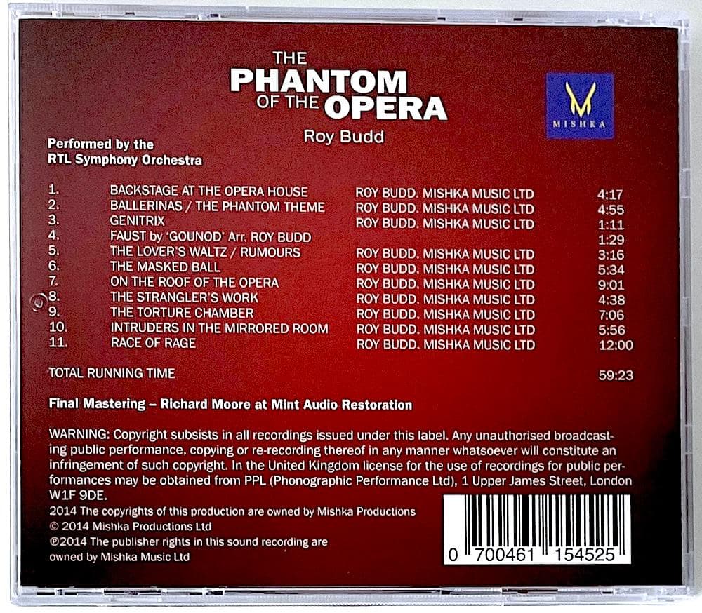 廃盤 限定盤 CD オペラの怪人 オリジナル・サウンドトラック ロイ・バッド