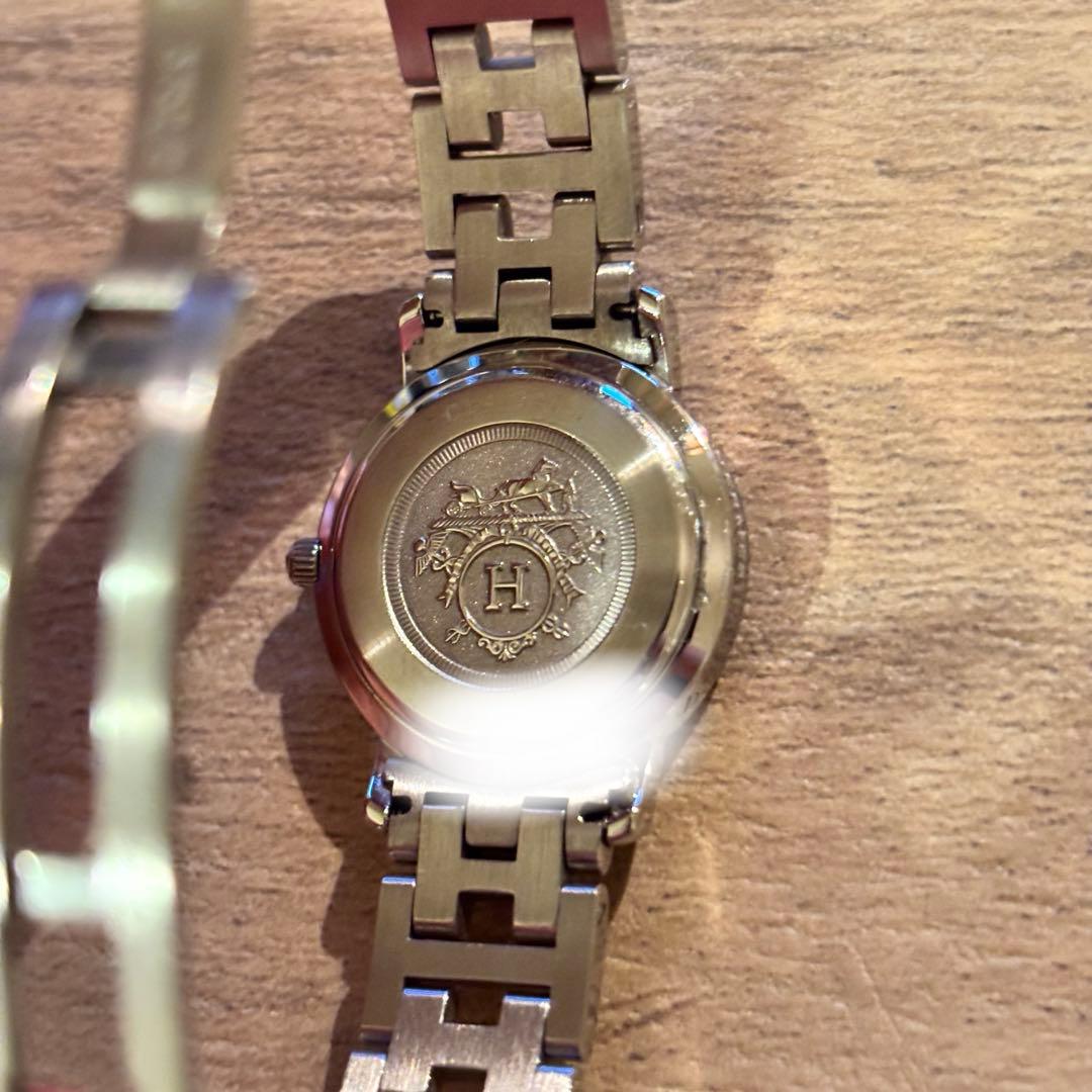 エルメス クリッパー CL4.220 レディース 白文字盤 コンビ クォーツ