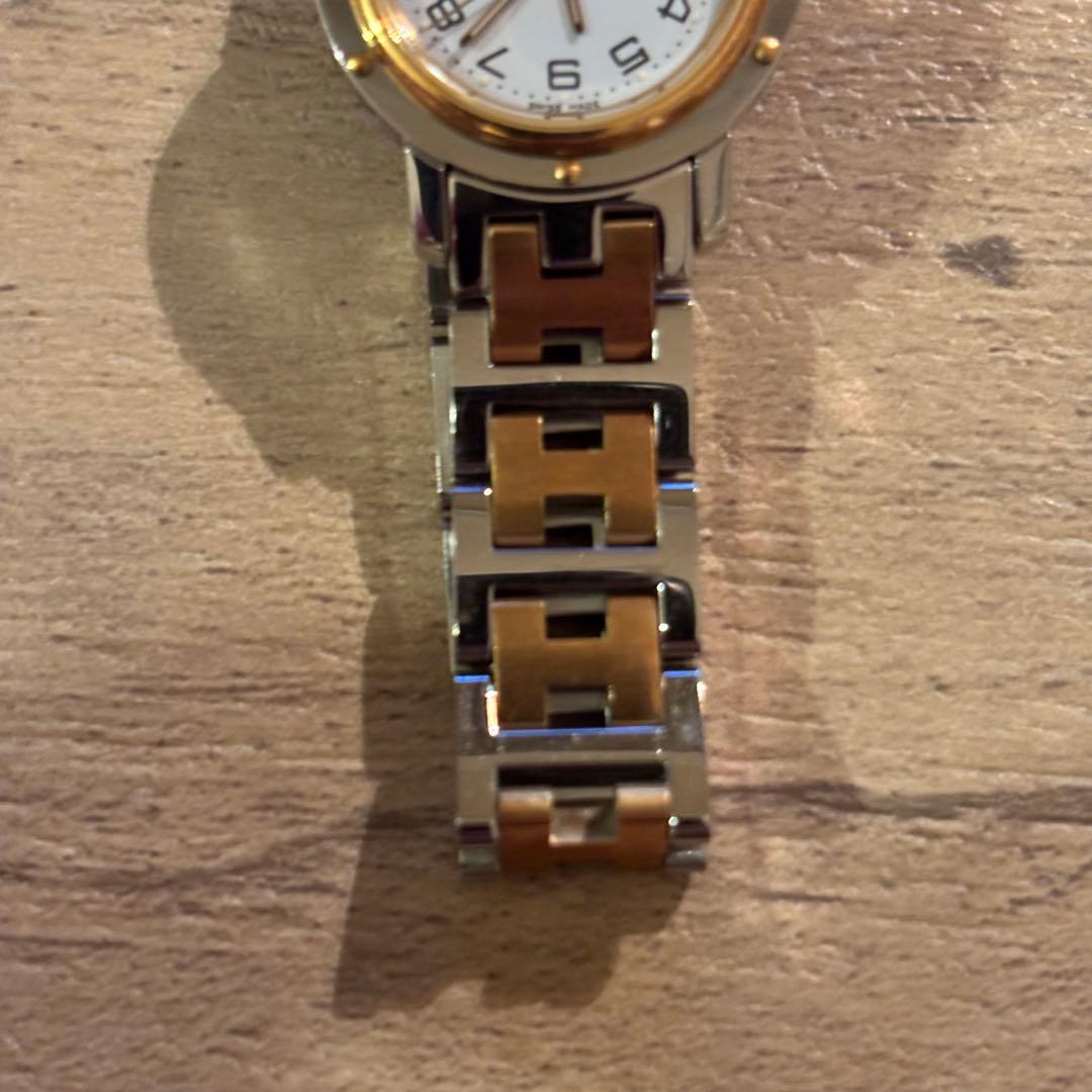 エルメス クリッパー CL4.220 レディース 白文字盤 コンビ クォーツ