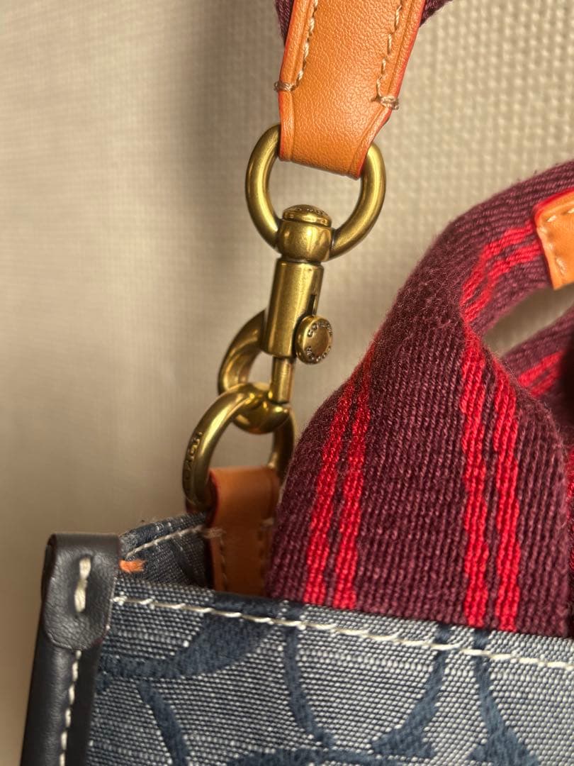 Coach デニム地モノグラムショルダー