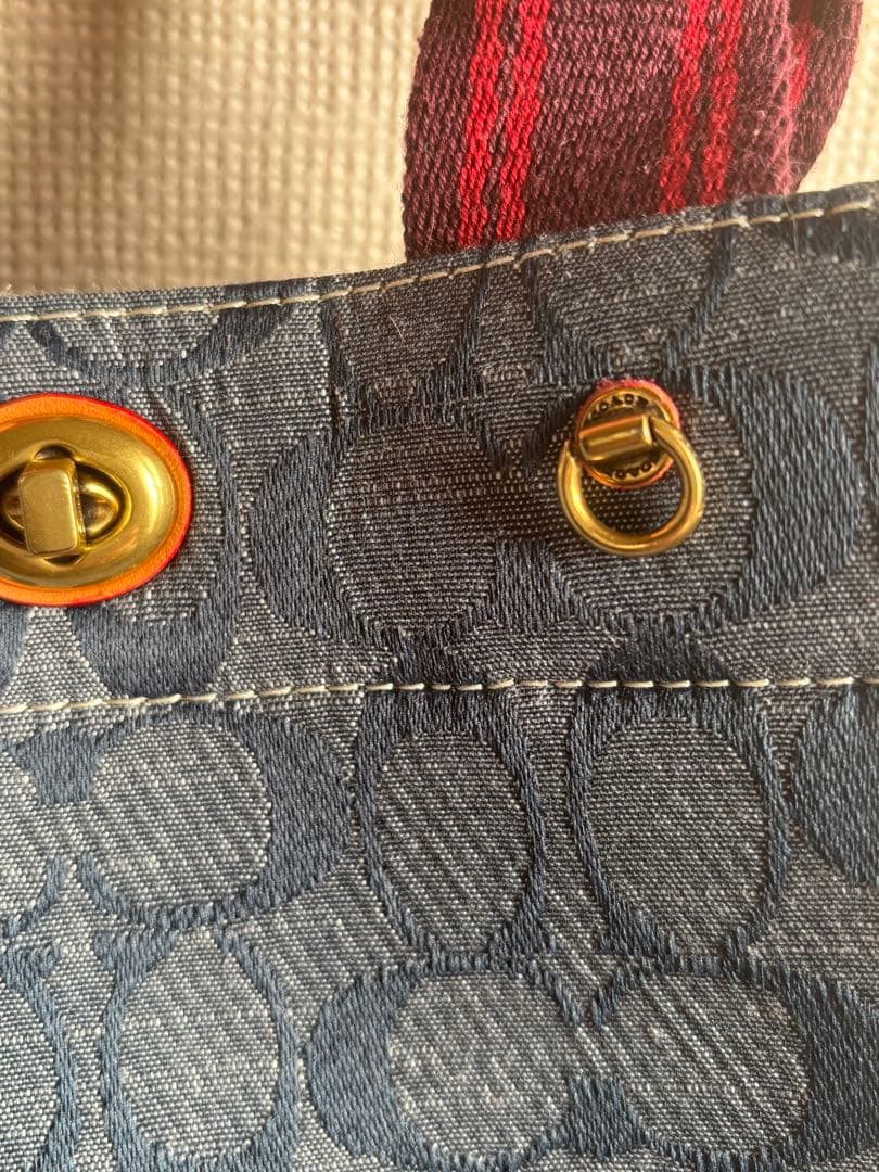 Coach デニム地モノグラムショルダー