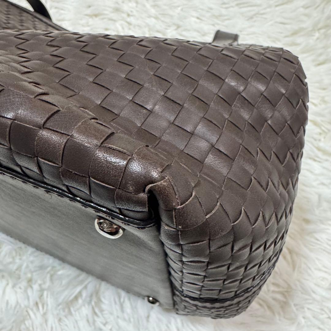 Max Mara トートバッグ　イントレチャート　カラー(ダークブラウン)