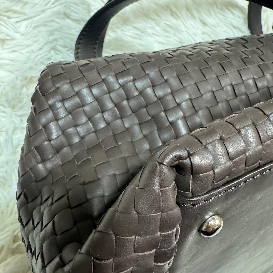 Max Mara トートバッグ　イントレチャート　カラー(ダークブラウン)