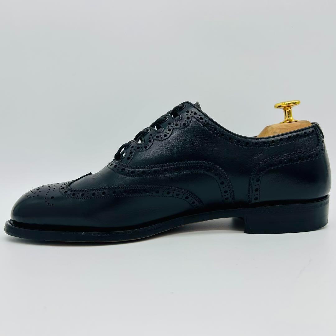 スコッチグレイン ウィングチップ フルブローグ 25cm ブラック 内羽根 革靴