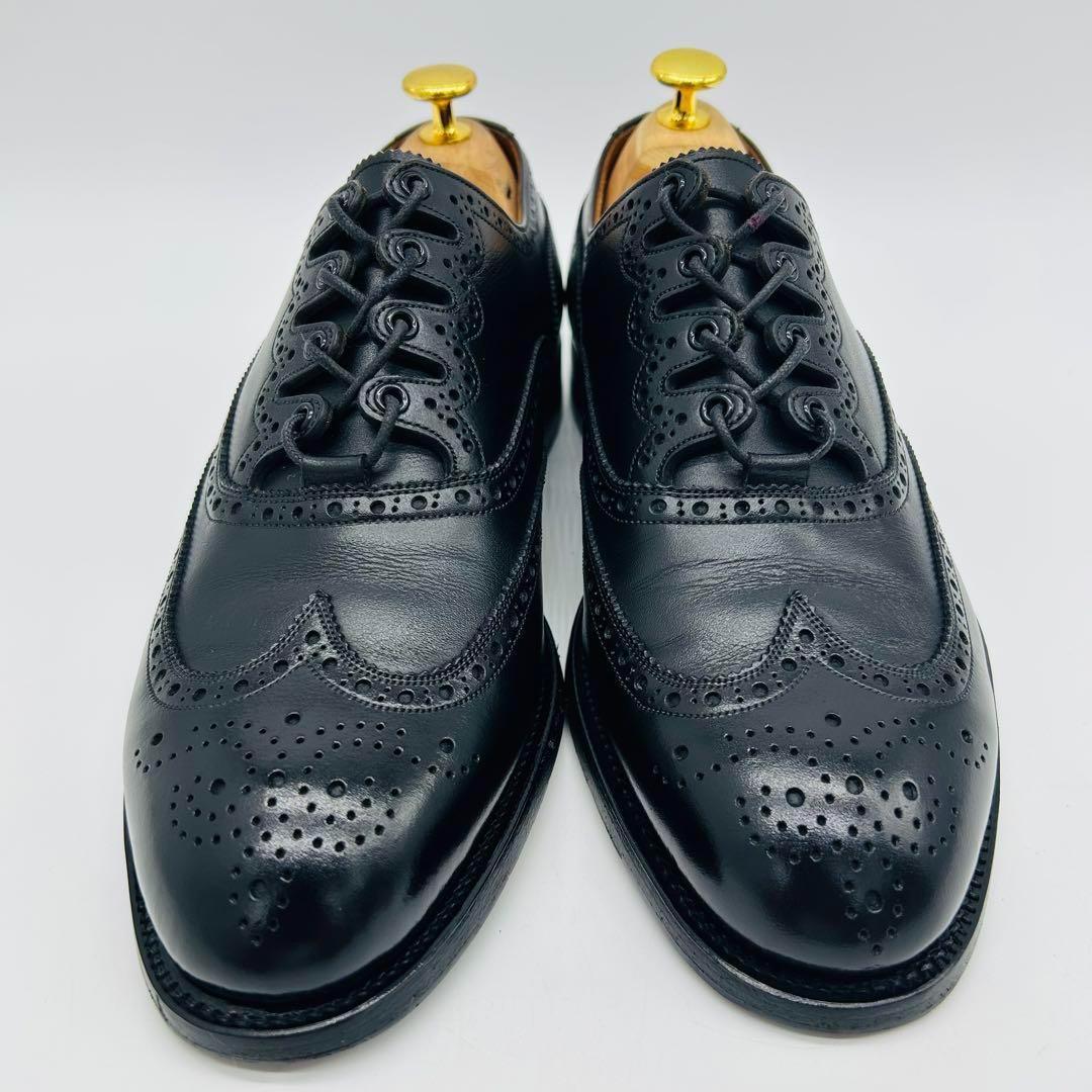 スコッチグレイン ウィングチップ フルブローグ 25cm ブラック 内羽根 革靴