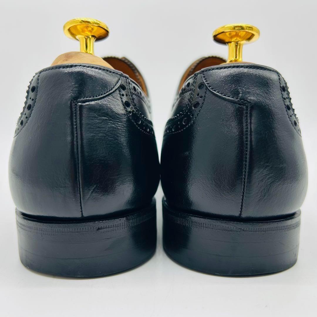 スコッチグレイン ウィングチップ フルブローグ 25cm ブラック 内羽根 革靴