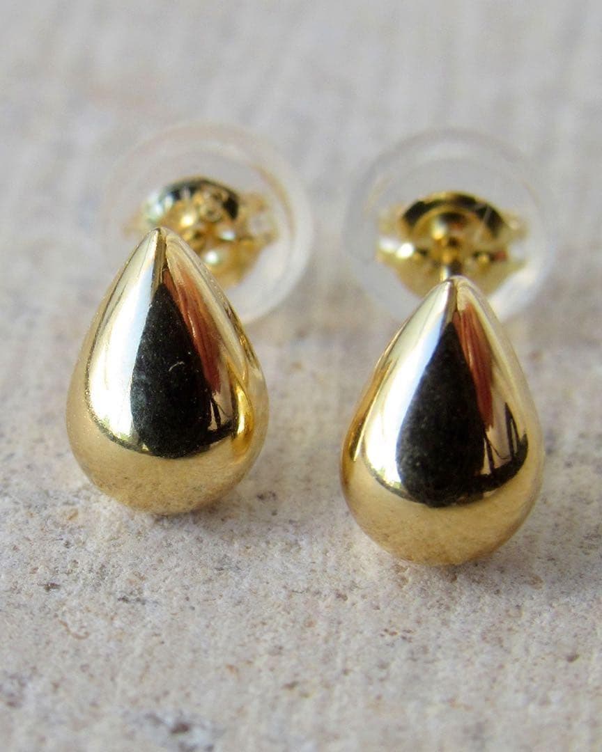 18K ドロップピアス K18 18金 刻印 スタッド 日本製 しずく Ｍ