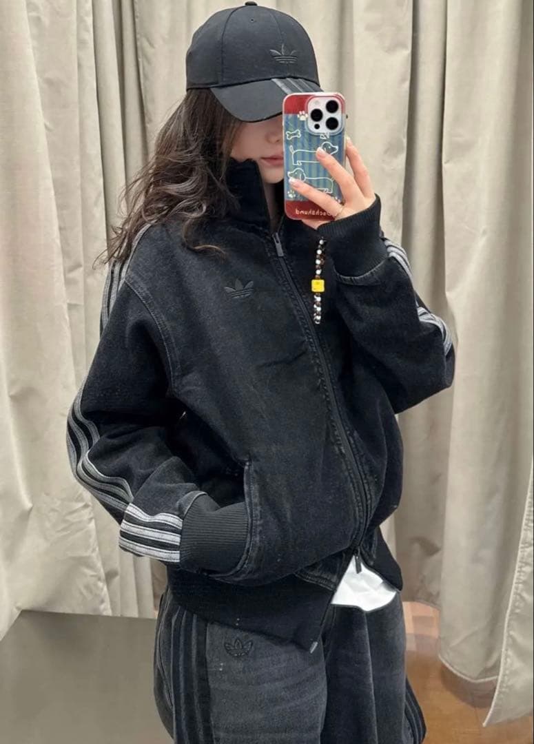 新品4XL】アディダス　デニムジャケットファイヤーバードトラックげんじ