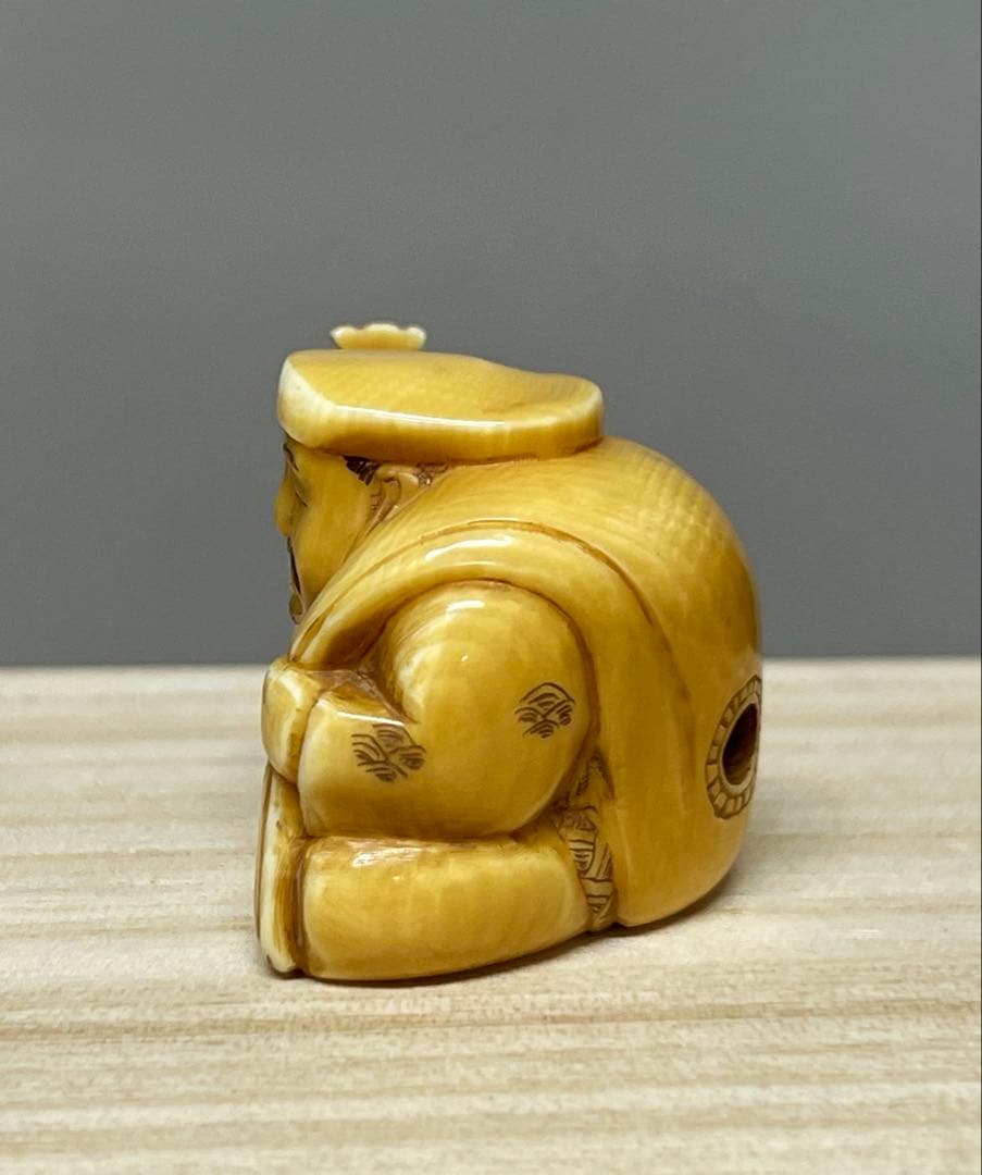 極上人物根付　彫刻　H3-4