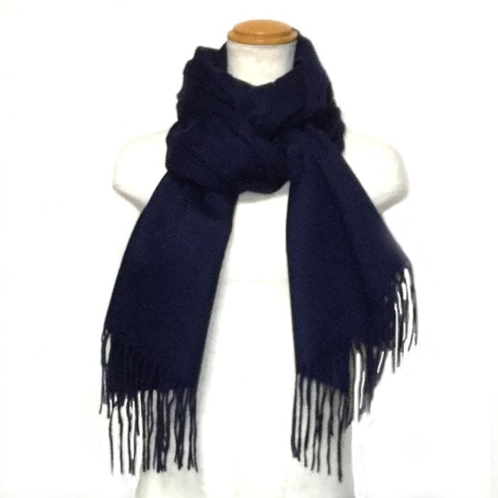 残り僅か値下超大判 100% カシミヤストールマフラー70㎝×200NVY新品
