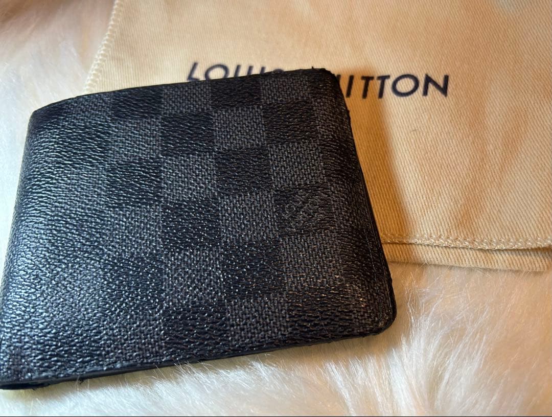 LOUIS VUITTON ダミエ 二つ折り財布グラフィットポルトフォイユマルコ