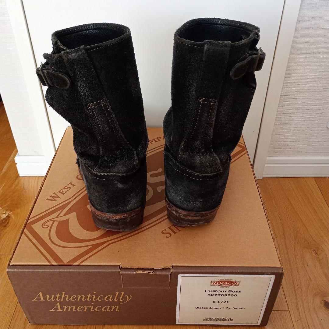 0*d様 Wesco エンジニアブーツ Custom Boss ラフアウト ブラ