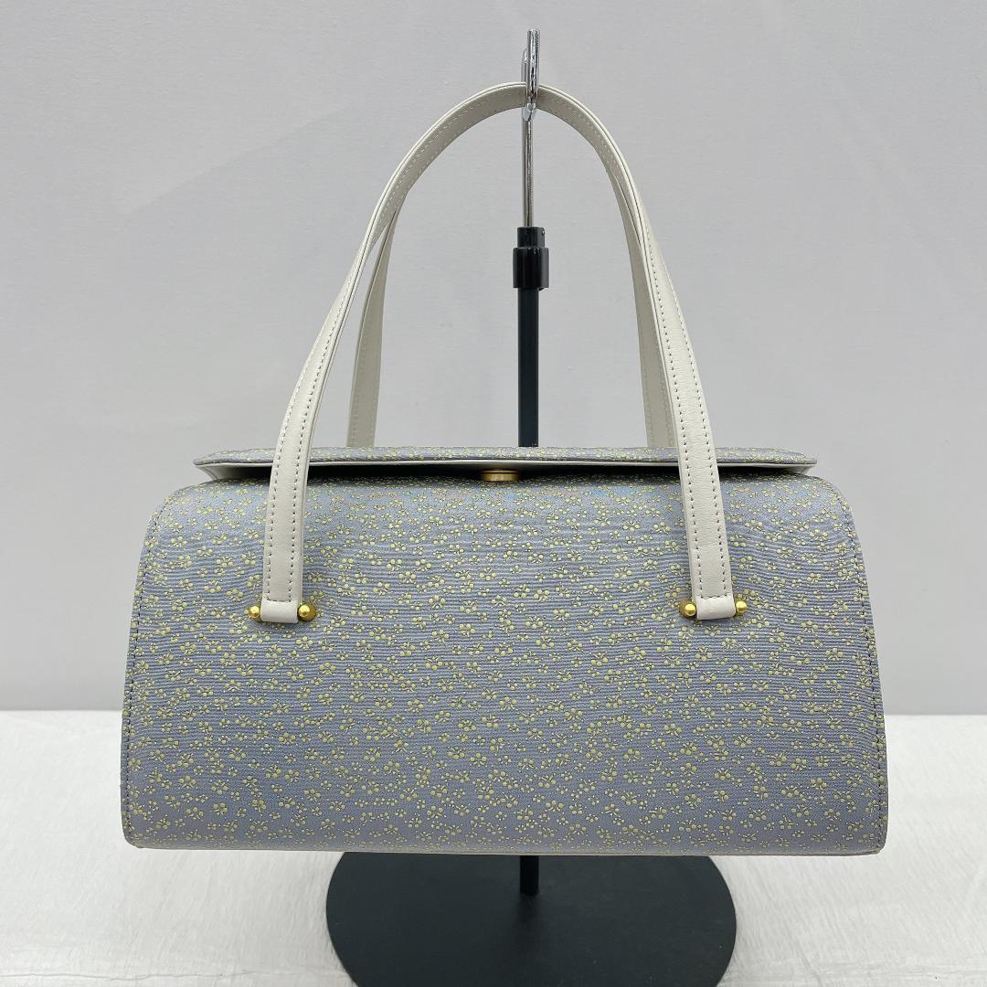 ★4026★ 和装バッグ グレー 小花柄 ハンドバッグ