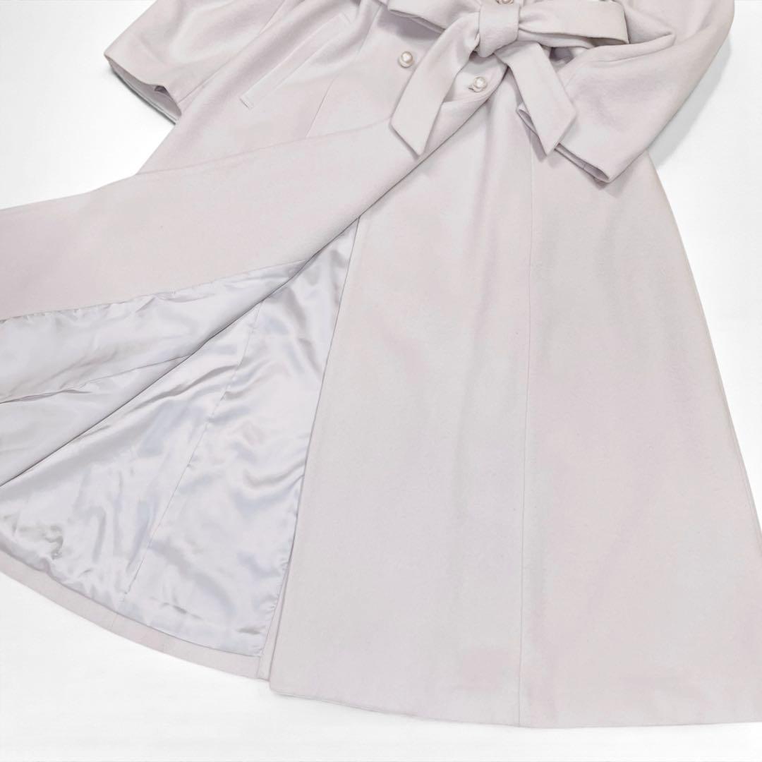 【極美品】SWINGLE パールボタンダブルチェスターロングウールコート M