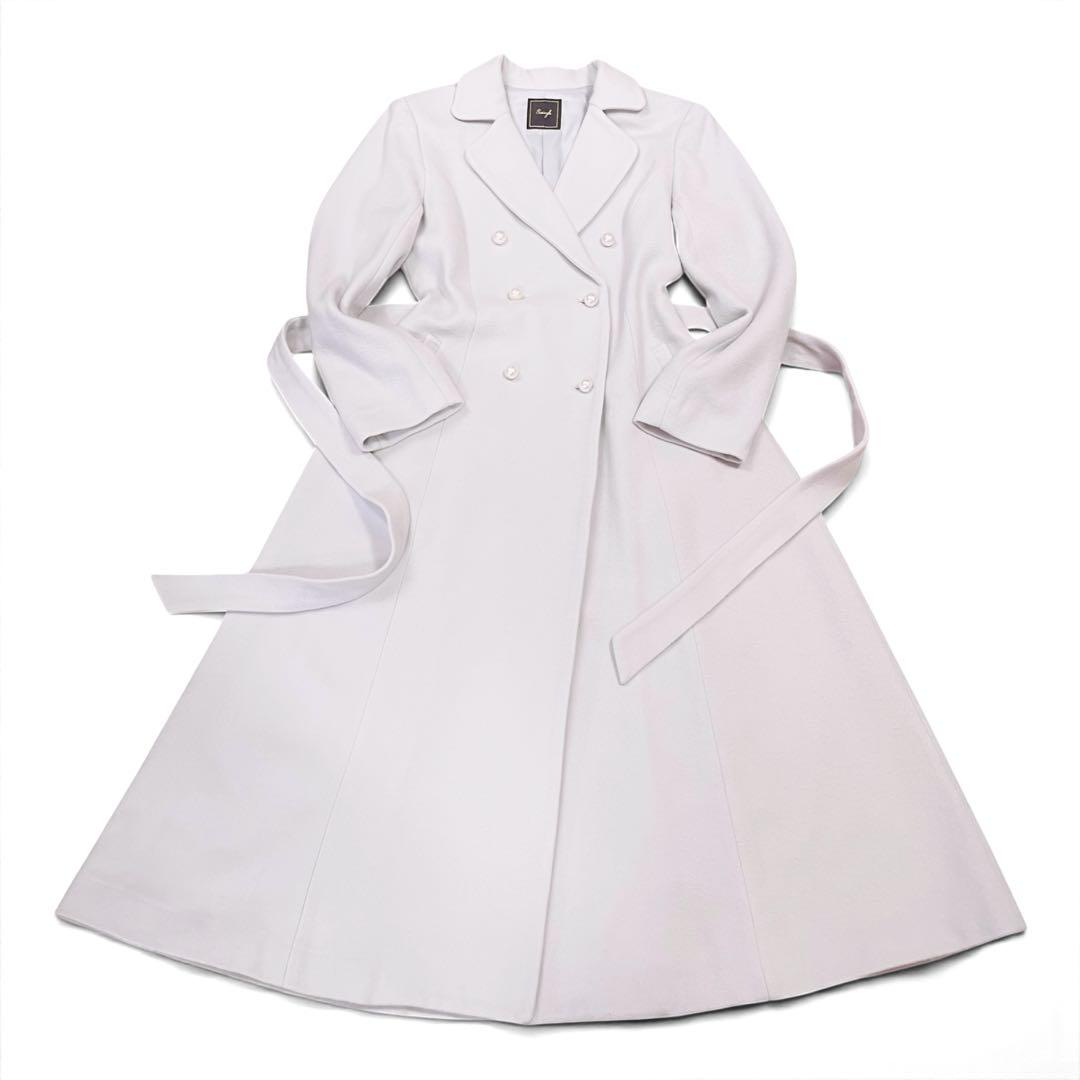 【極美品】SWINGLE パールボタンダブルチェスターロングウールコート M