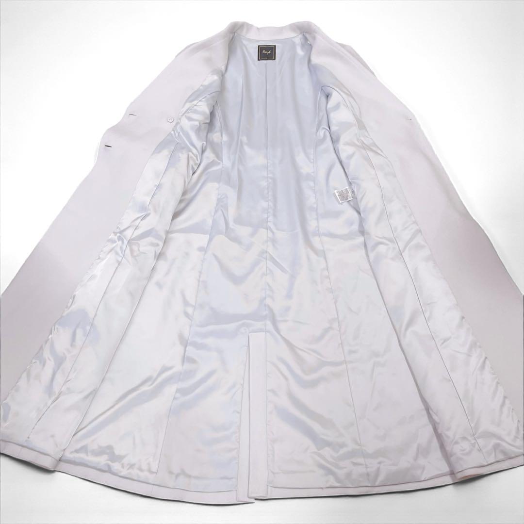 【極美品】SWINGLE パールボタンダブルチェスターロングウールコート M