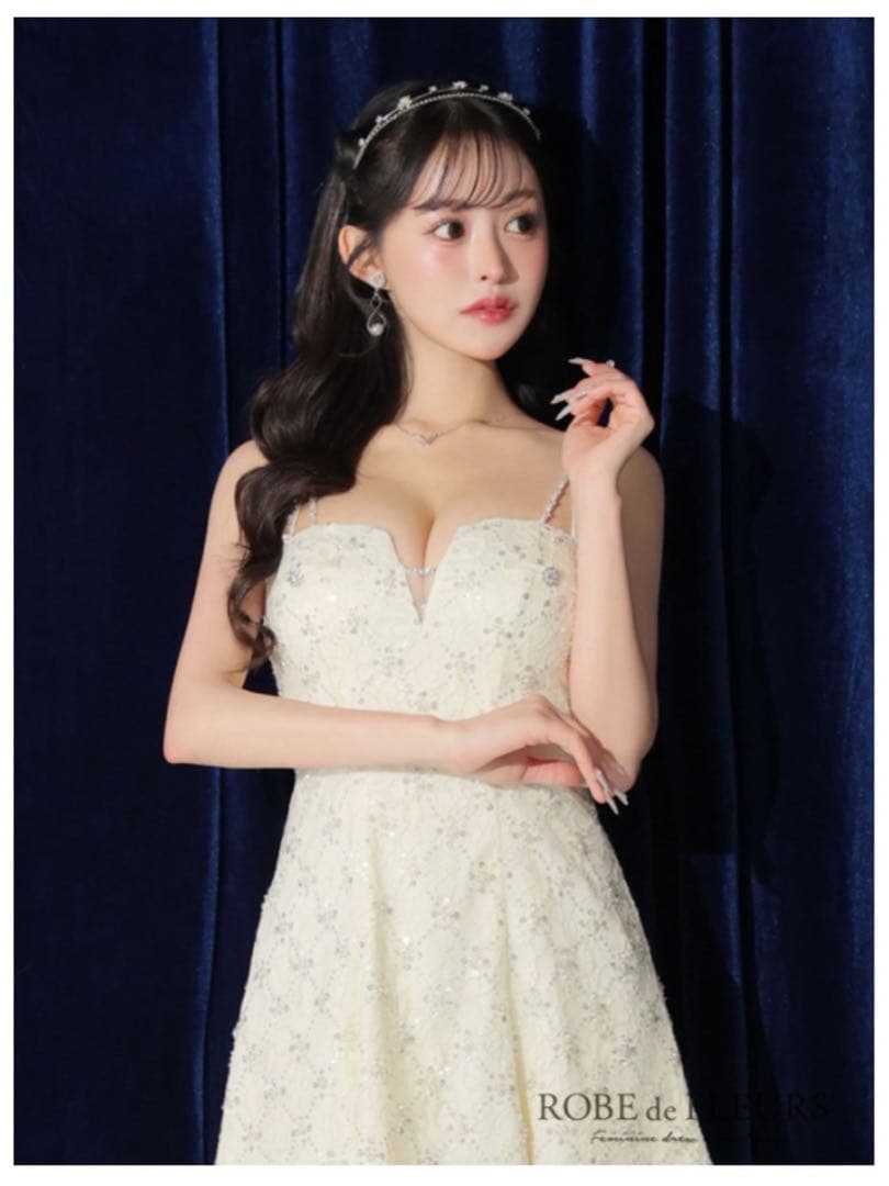 ローブドフルール　キラキラスパンコールドレスS 新品未使用