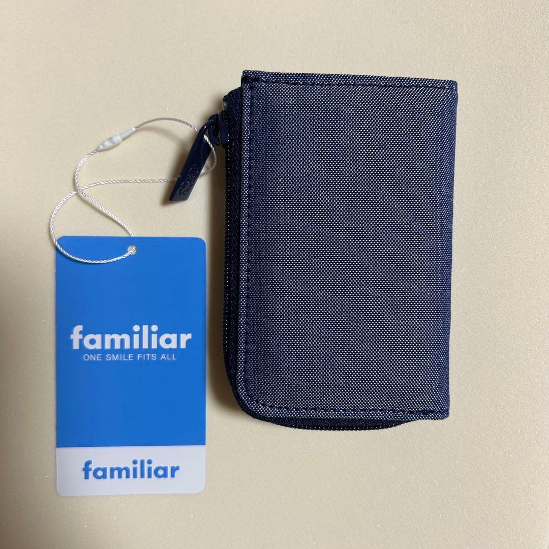 familiar クマ刺繍 キーケース ネイビー