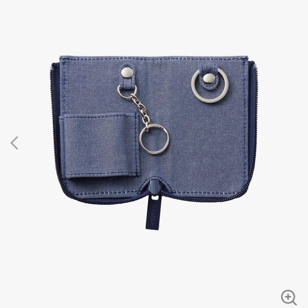 familiar クマ刺繍 キーケース ネイビー