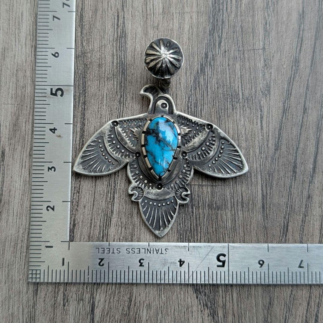 ハンドメイドのターコイズトップ　シルバートップ インディアンジュエリー風