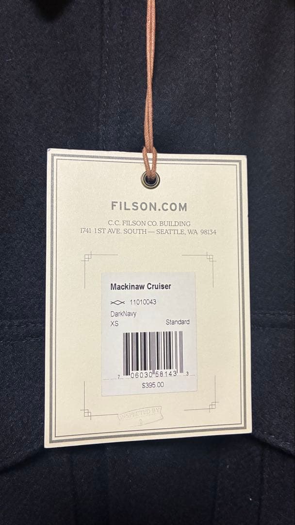 FILSON ブラック ウールコート 新品タグ付き