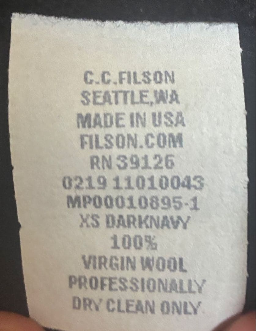 FILSON ブラック ウールコート 新品タグ付き