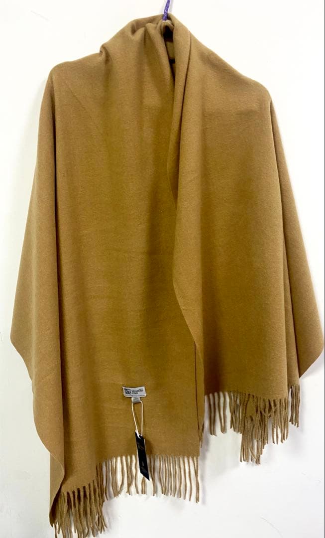ジョンストンズ オブエルガン カシミヤ100％ 大判 ストール キャメル