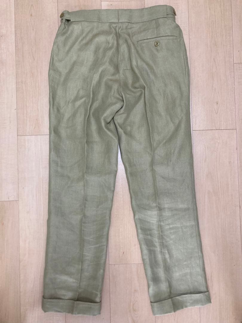 【新品】CORDINGS / リネンヘリンボーン 2プリーツ スラックス
