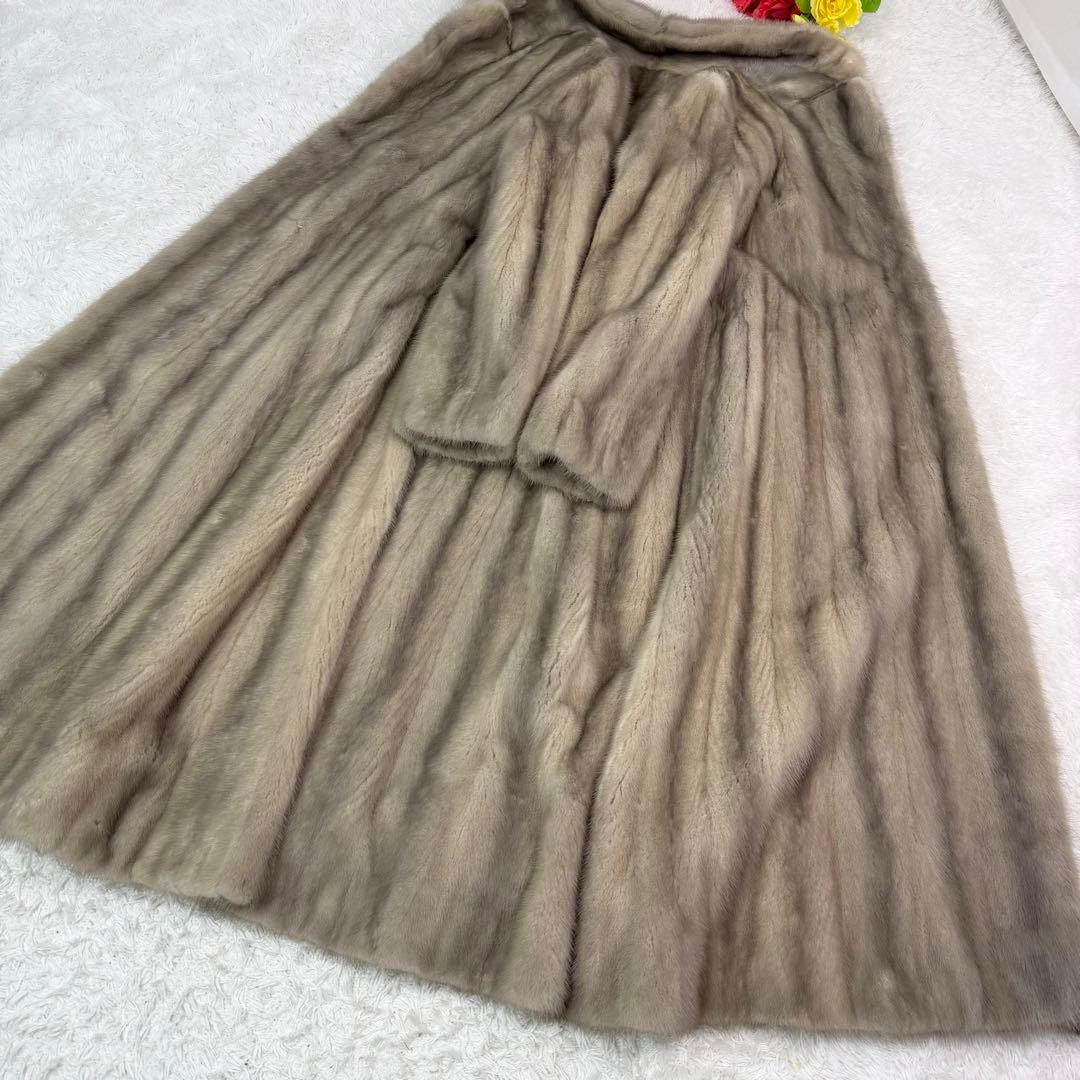 総丈115cm サファイアミンク ロング コート リアルファー 舐めし柔らか