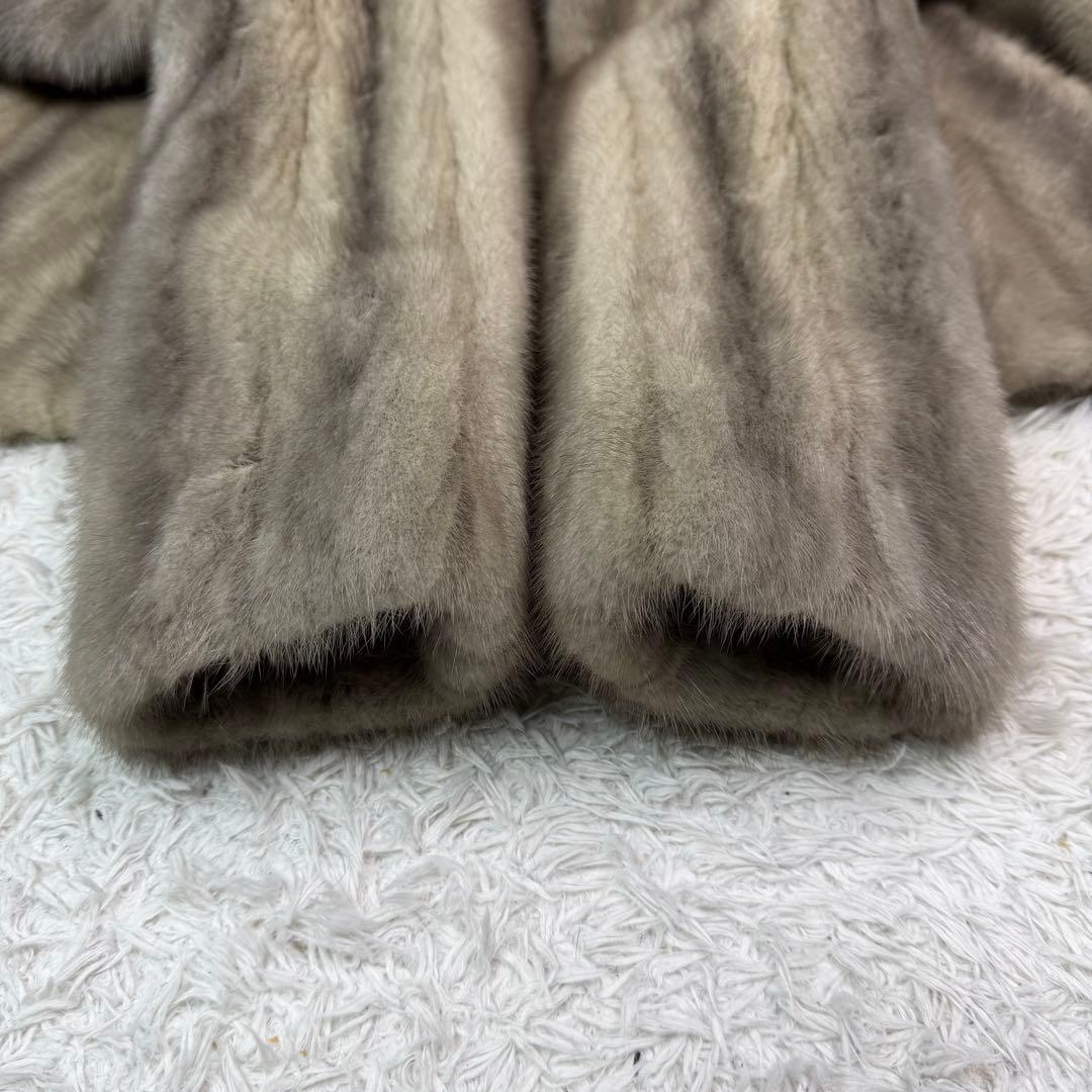 総丈115cm サファイアミンク ロング コート リアルファー 舐めし柔らか