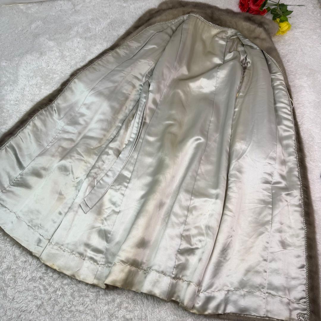 総丈115cm サファイアミンク ロング コート リアルファー 舐めし柔らか