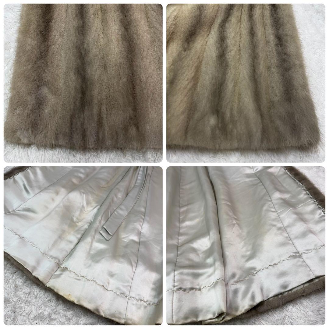 総丈115cm サファイアミンク ロング コート リアルファー 舐めし柔らか