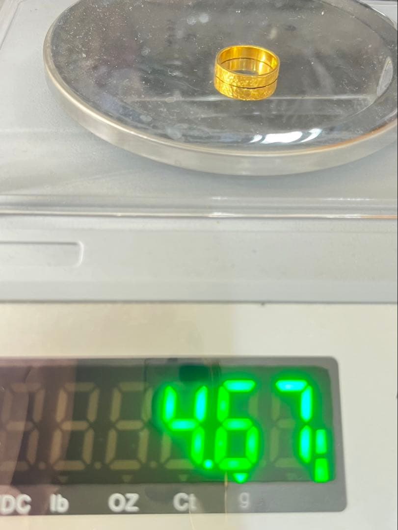 K24 純金 槌目リング 4.67g指輪 リング 刻印あり ハンドメイド