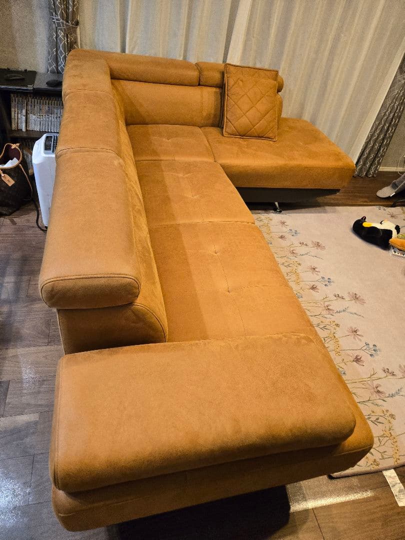 コーナーソファ　カウチソファー　レイアウトフリー　レザーファブリック