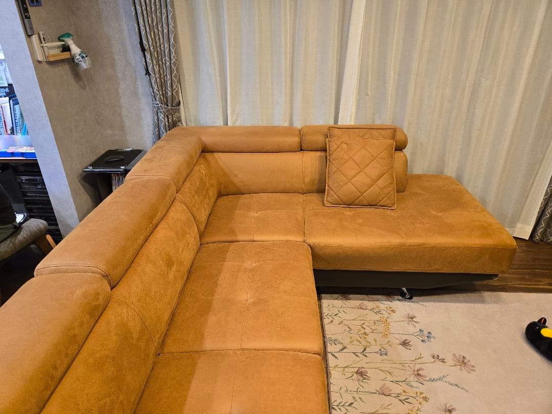 コーナーソファ　カウチソファー　レイアウトフリー　レザーファブリック