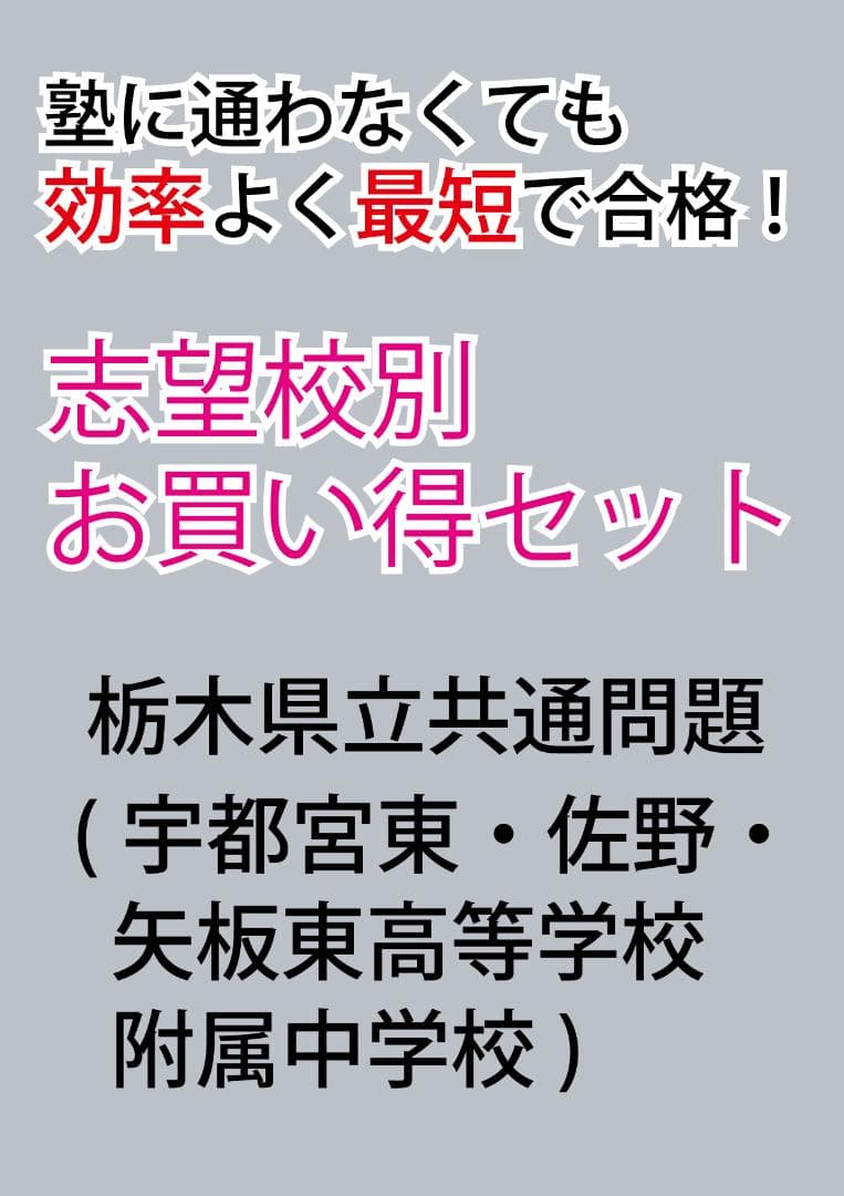 栃木県立共通問題版「塾に通わなくても効率よく最短で合格 志望校別お買い得セット」