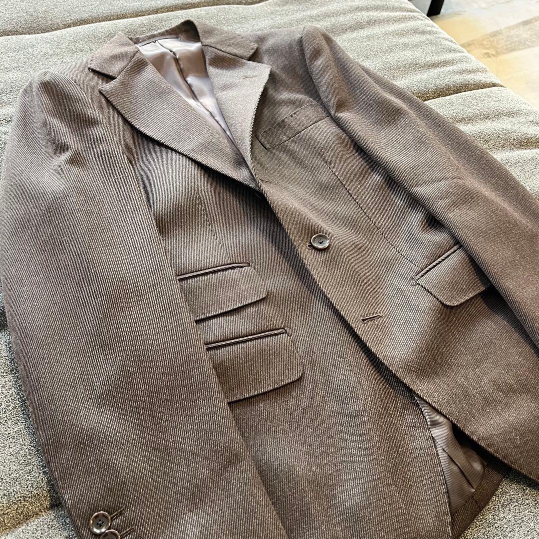 【美品】BEAMS F / キャバルリーツイル ダークブラウン スーツ